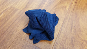 Navy Silk Knit Pocket Sqaure