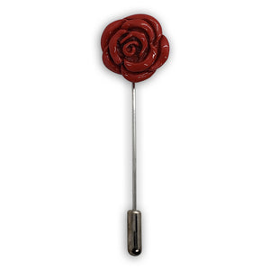 Red Rose Flower Lapel Pin